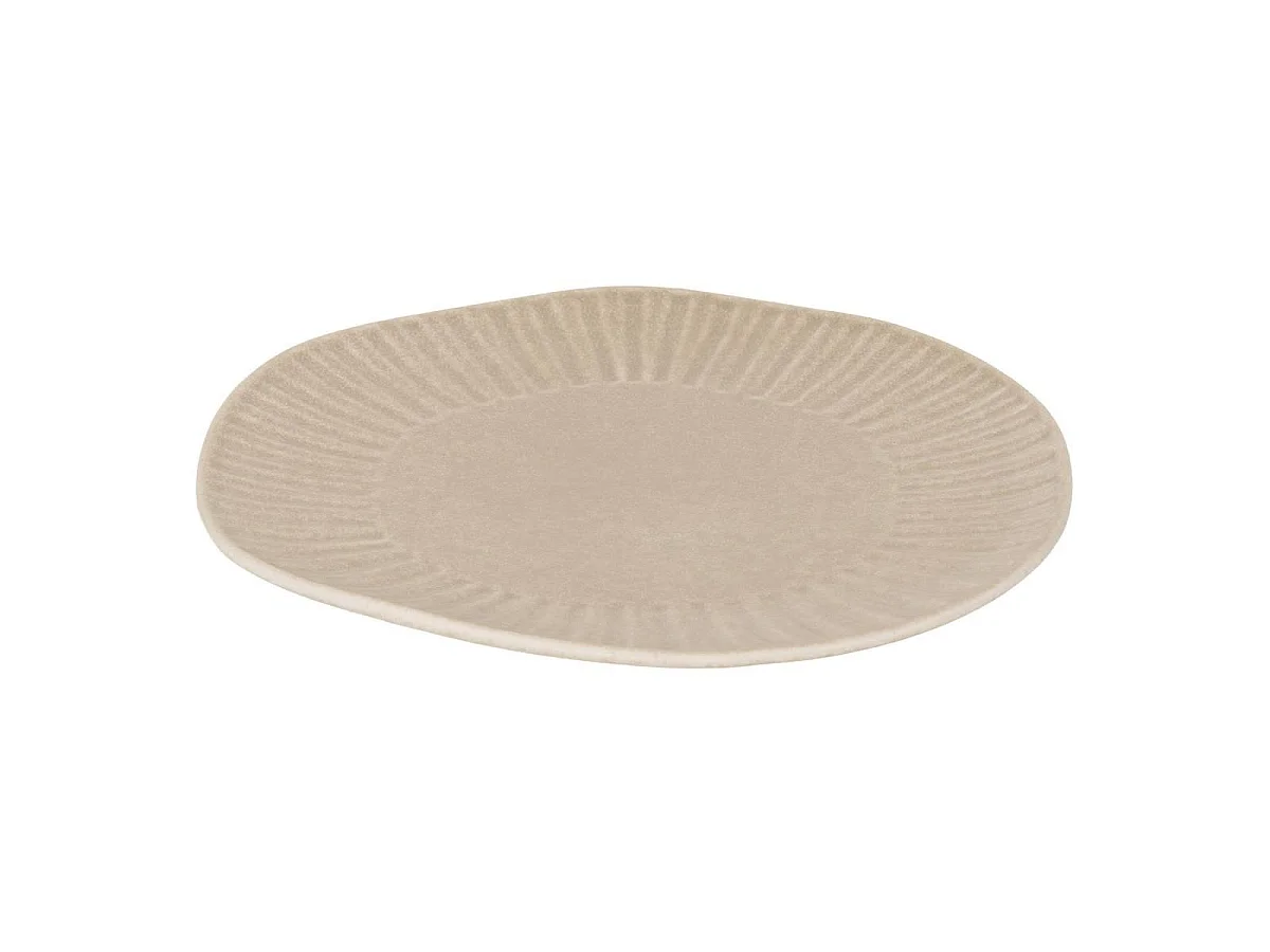 Lot de 6 Assiettes Plates "Nyero" 27cm Beige