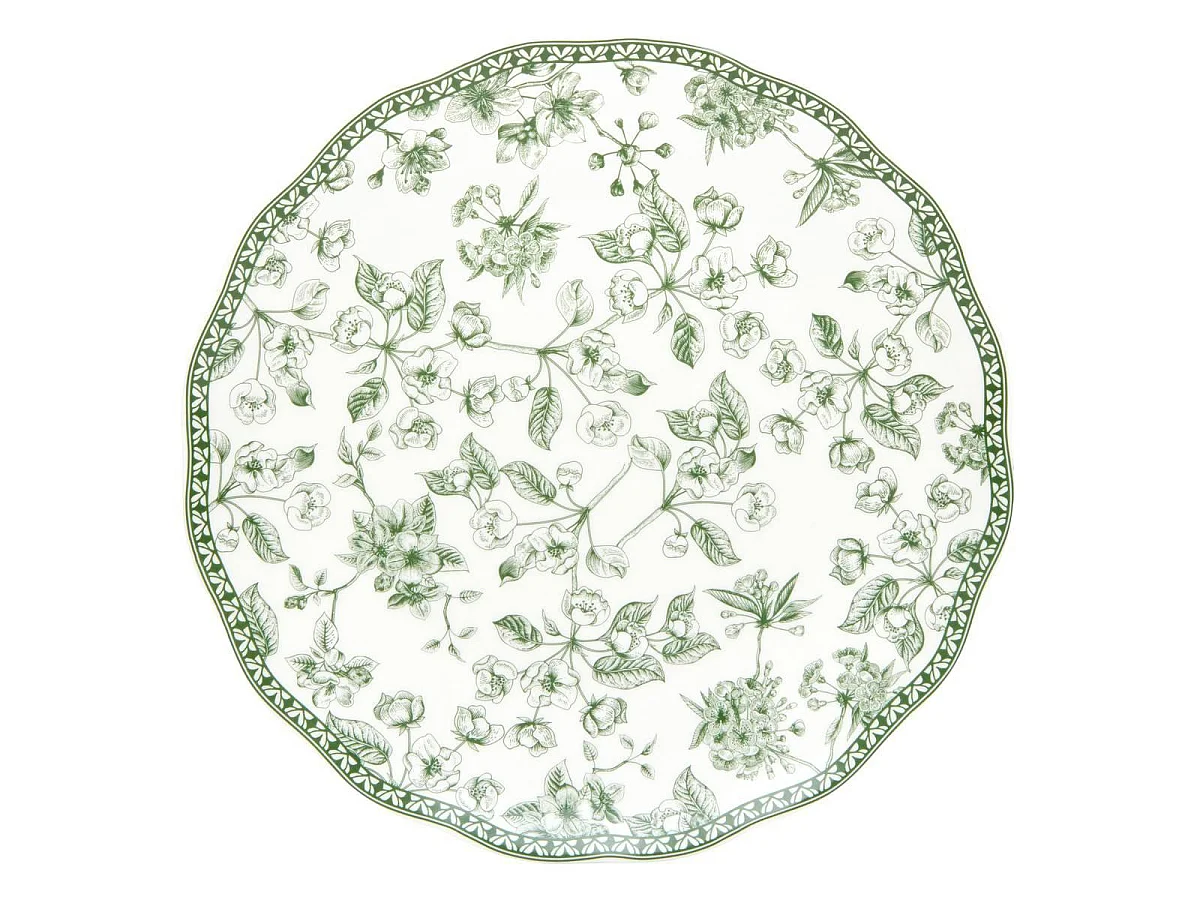 Lot de 6 Assiettes à Dessert "Lisière" 21cm Vert