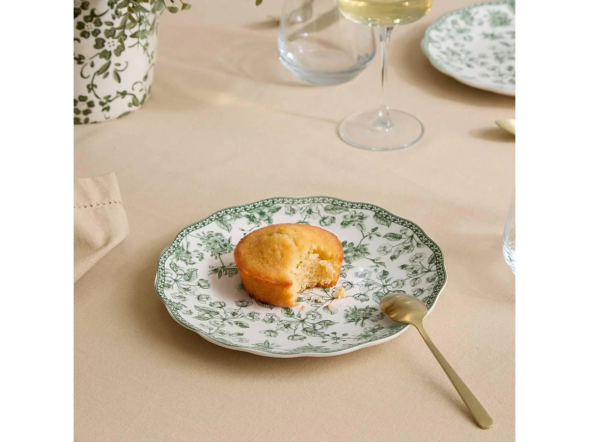 Lot de 6 Assiettes à Dessert "Lisière" 21cm Vert