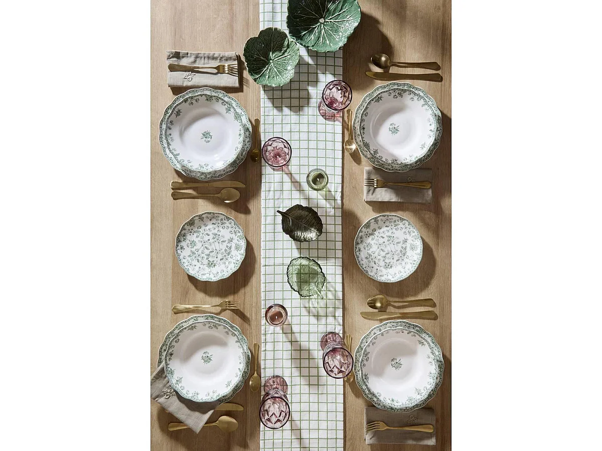 Lot de 6 Assiettes à Dessert "Lisière" 21cm Vert