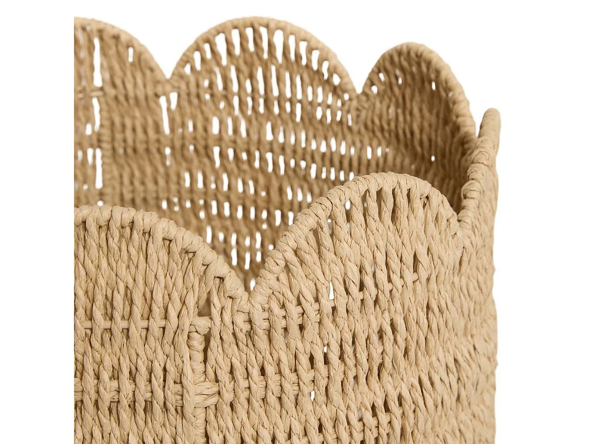 Lot de 3 Paniers à Festons "Cyrielle" 34cm Naturel