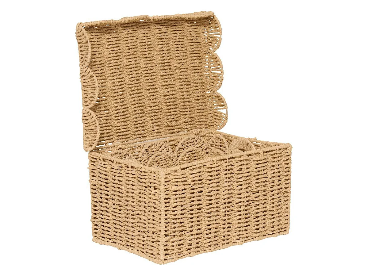 Lot de 3 Cagettes à Festons "Cyrielle" 35cm Naturel