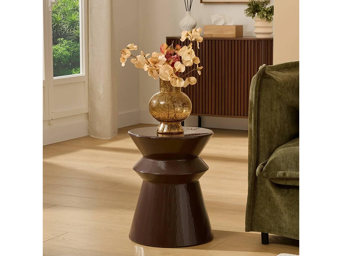 Table d'Appoint Totem "Maya" 35cm Marron