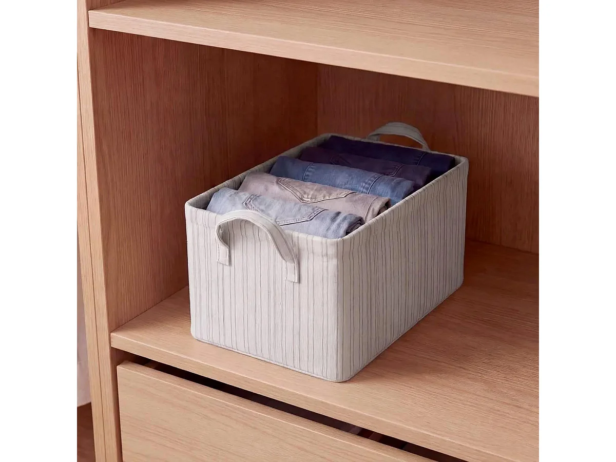 Panier de Rangement Pliable "Silnéa" 35cm Beige Lin