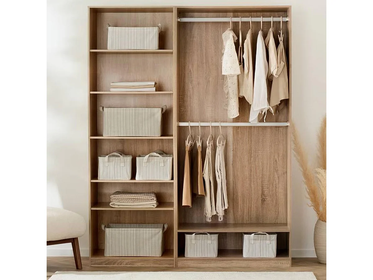 Panier de Rangement Pliable "Silnéa" 35cm Beige Lin