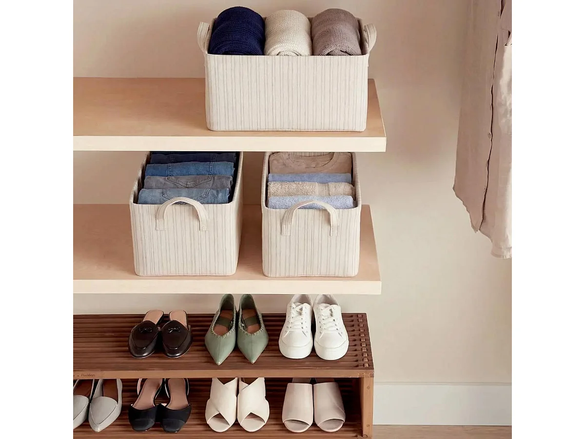 Panier de Rangement Pliable "Silnéa" 35cm Beige Lin