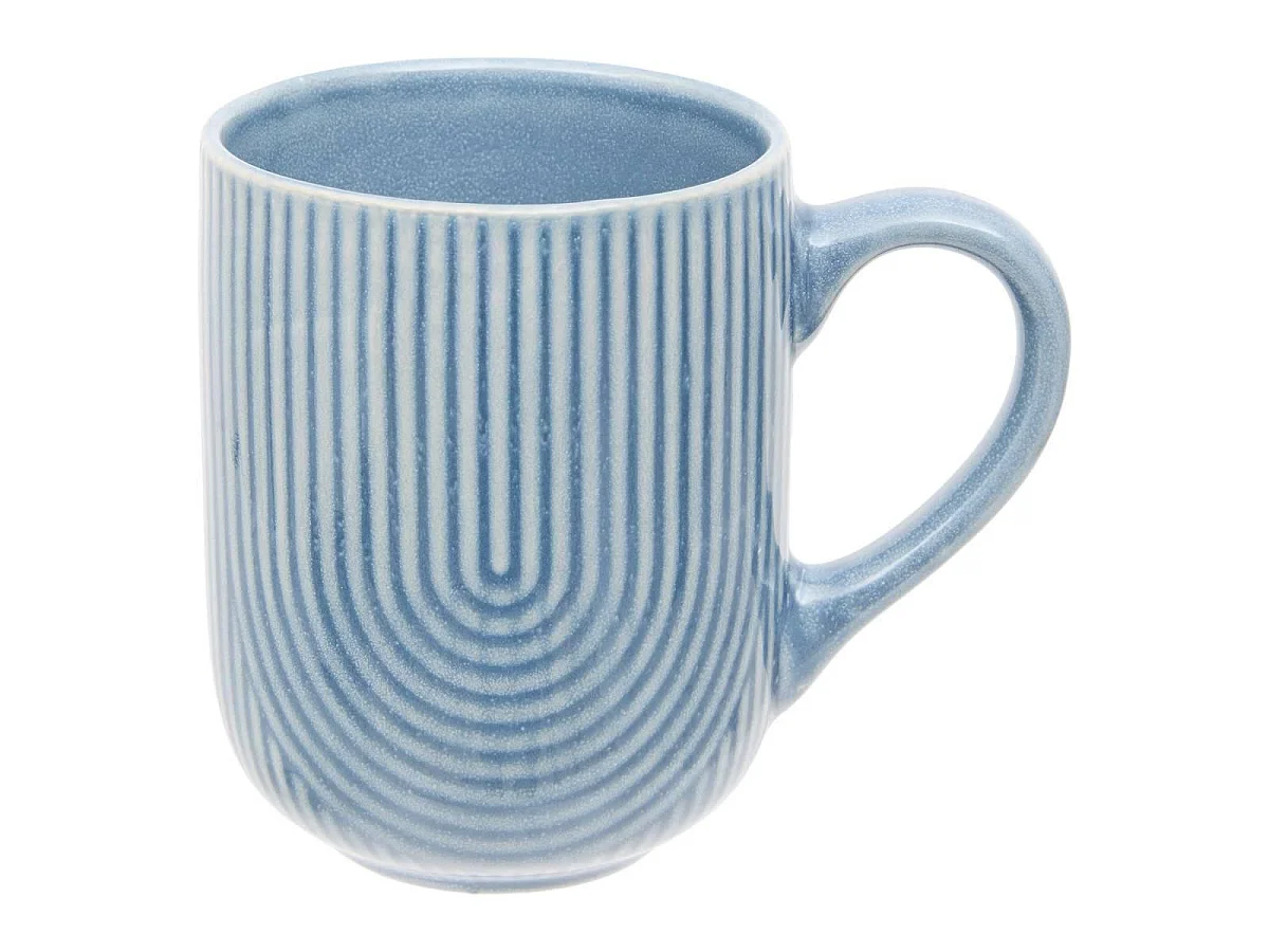 Lot de 6 Mugs en Faïence "Lya" 30cl Bleu