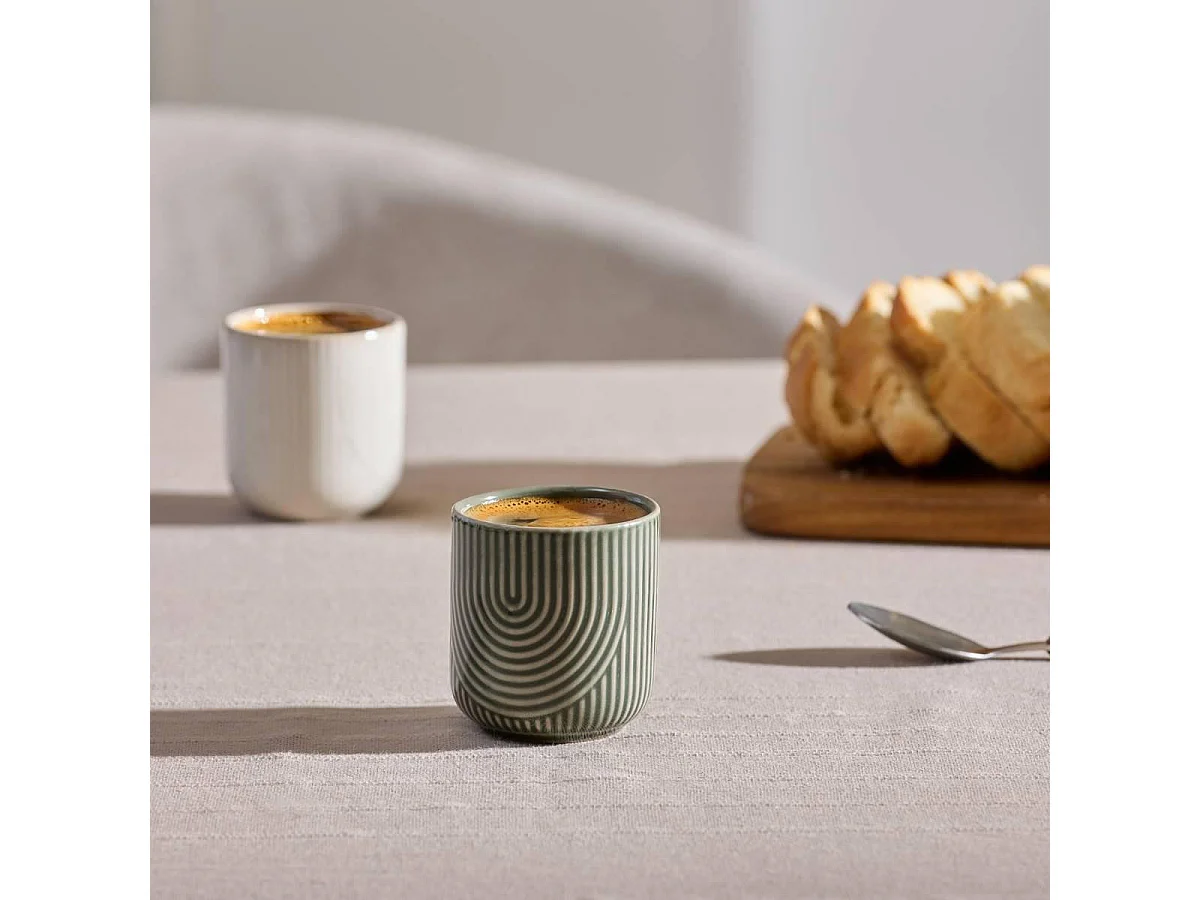 Lot de 6 Tasses à Espresso "Lya" 10cl Vert