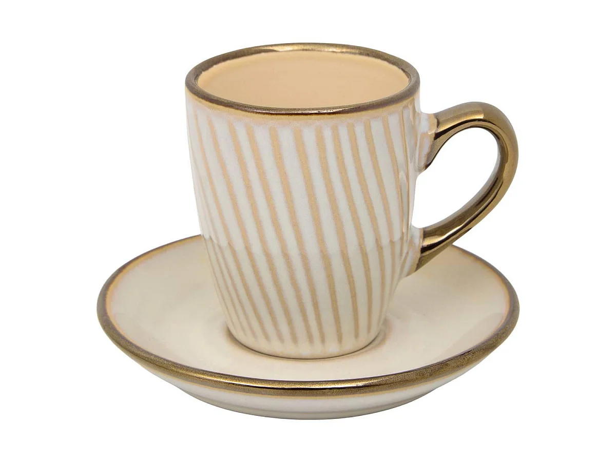 Coffret 2 Tasses & 2 Soucoupes "Ella" 9cl Blanc