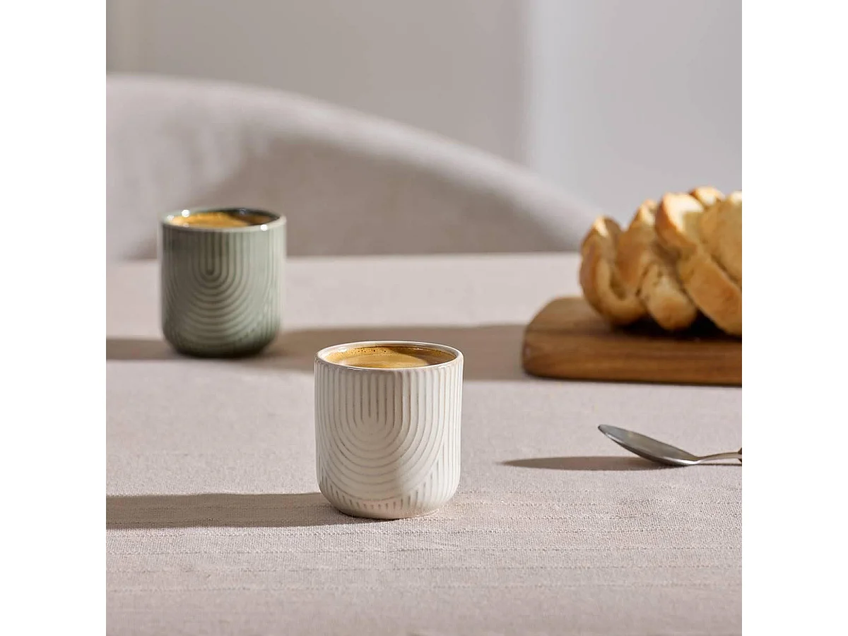 Lot de 6 Tasses à Espresso "Lya" 10cl Blanc
