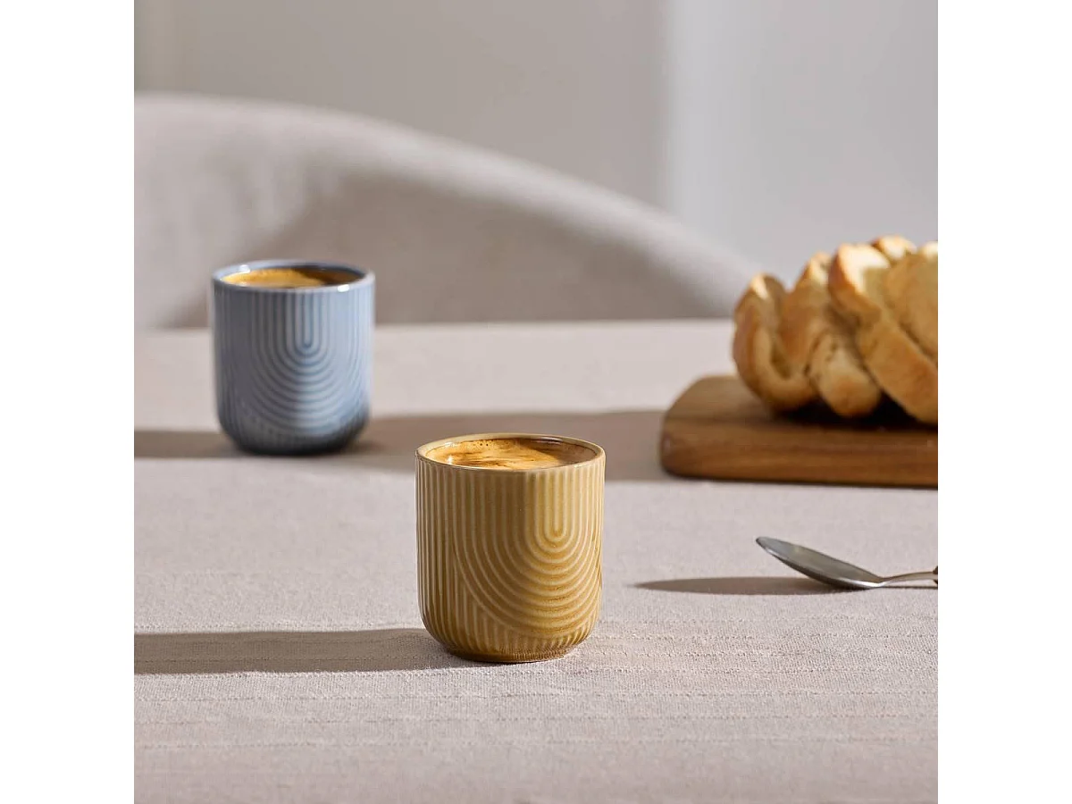 Lot de 6 Tasses à Espresso "Lya" 10cl Ocre