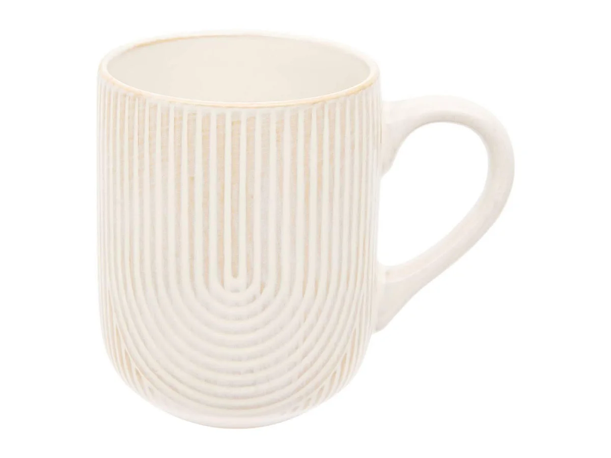 Lot de 6 Mugs en Faïence "Lya" 30cl Blanc