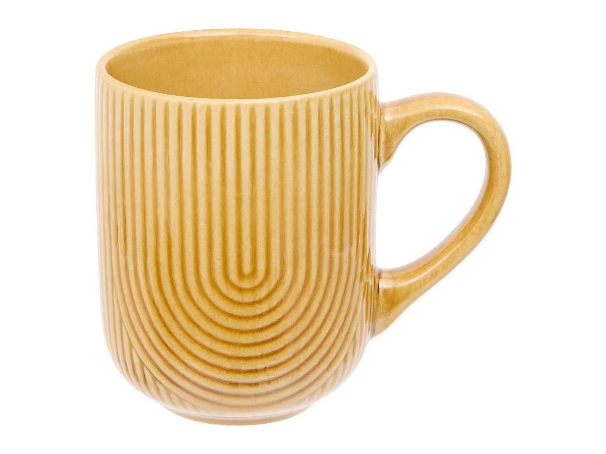 Lot de 6 Mugs en Faïence "Lya" 30cl Ocre