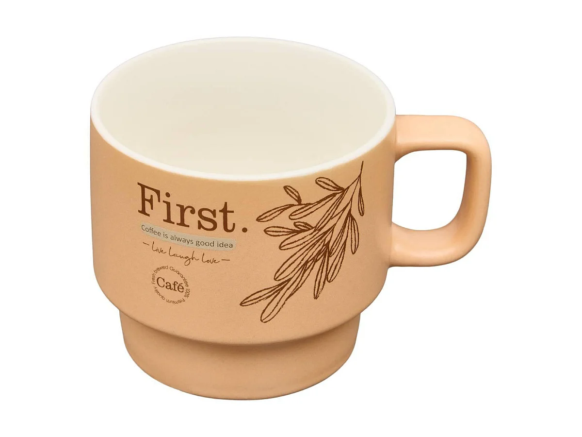 Lot de 4 Mugs sur Rack "Wellness" 22cl Multicolore