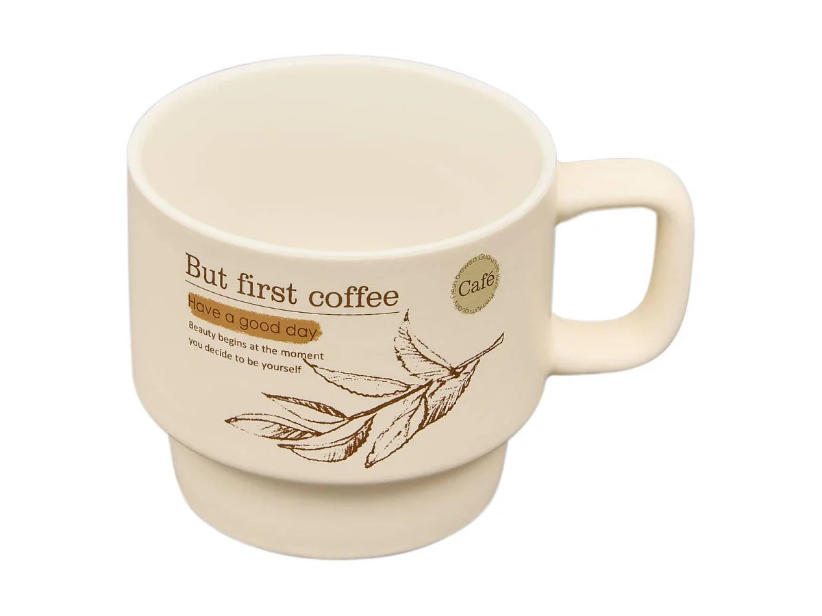 Lot de 4 Mugs sur Rack "Wellness" 22cl Multicolore