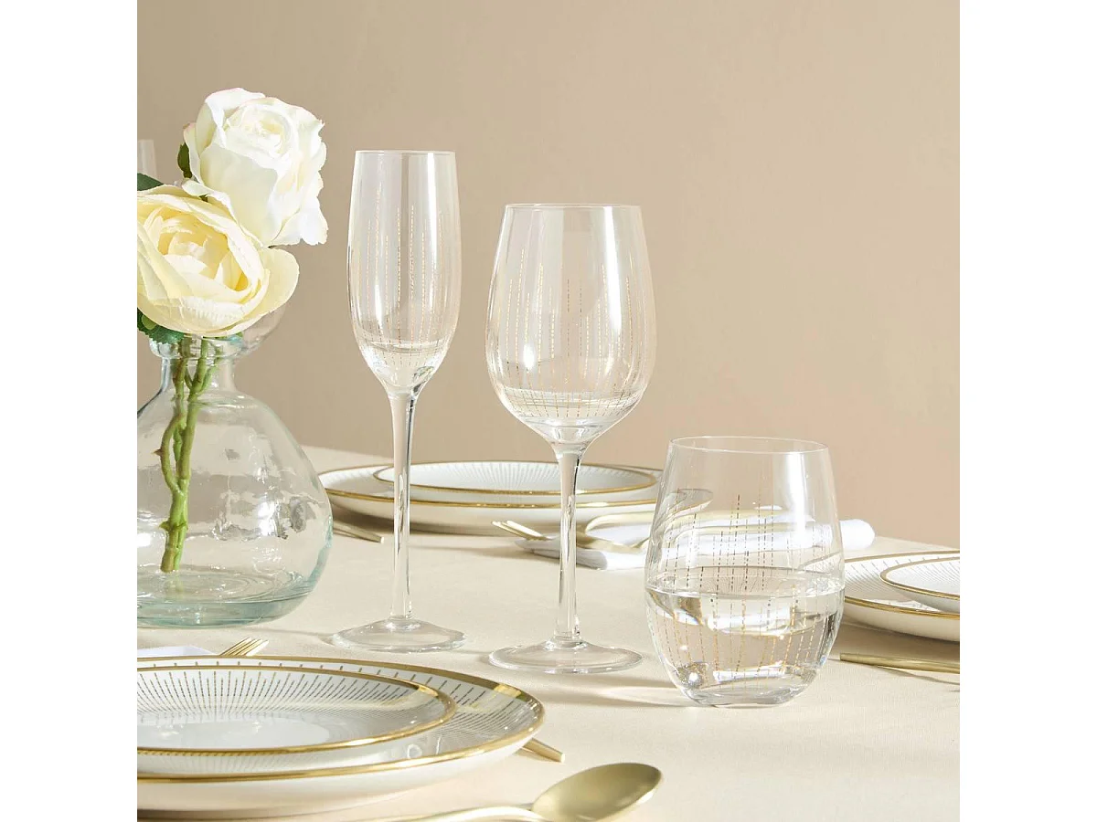 Lot de 4 Verres à Vin "Lunis" 38cl Doré