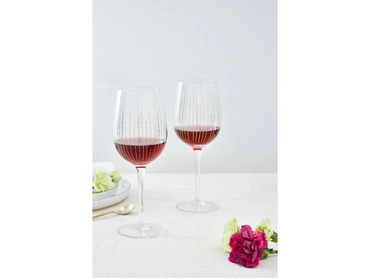 Lot de 4 Verres à Vin "Lunis" 38cl Doré