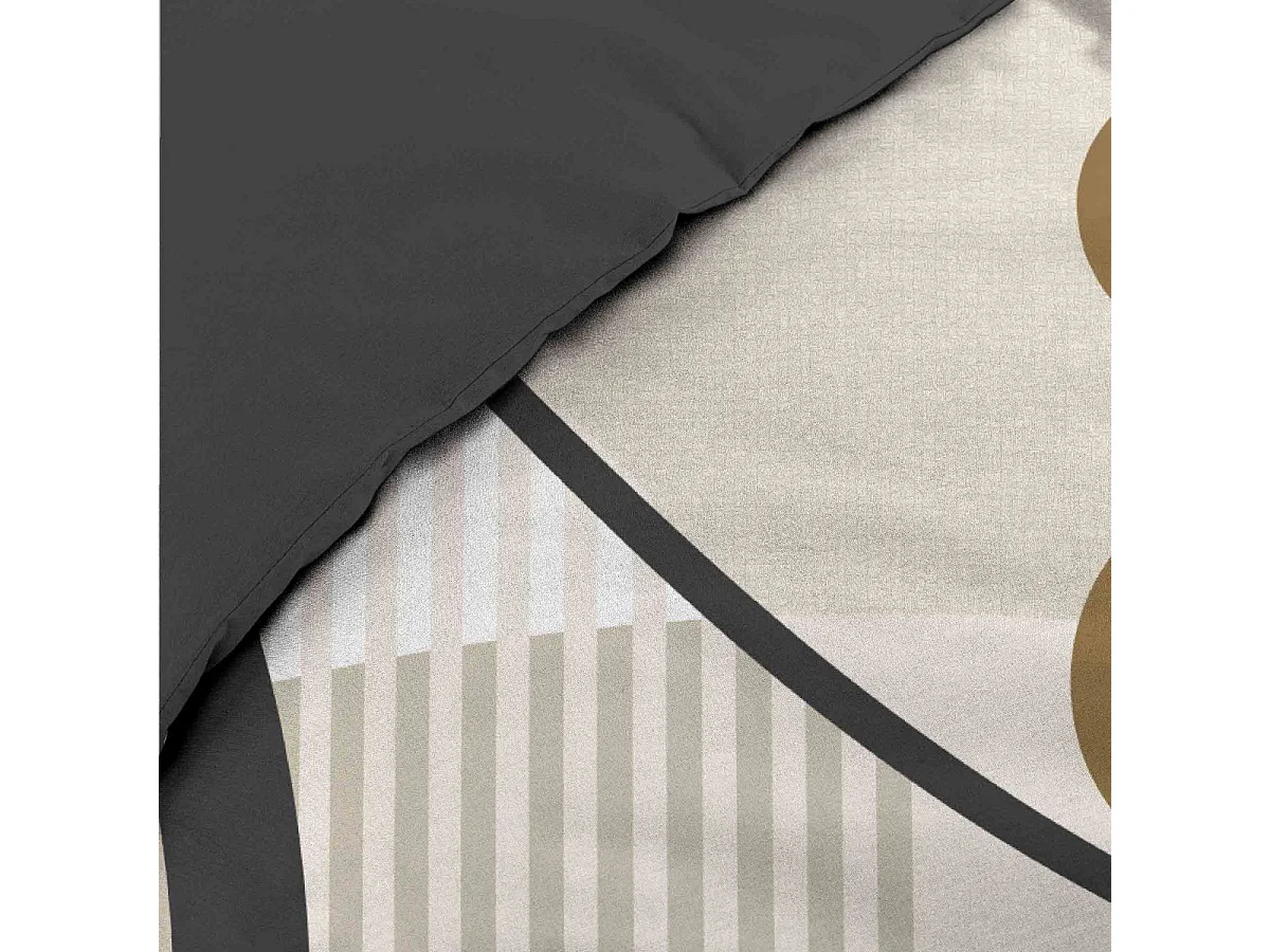 Set Biancheria da Letto in Cotone Geometrico con Stampa Reversibile - Set da 3 Pezzi
