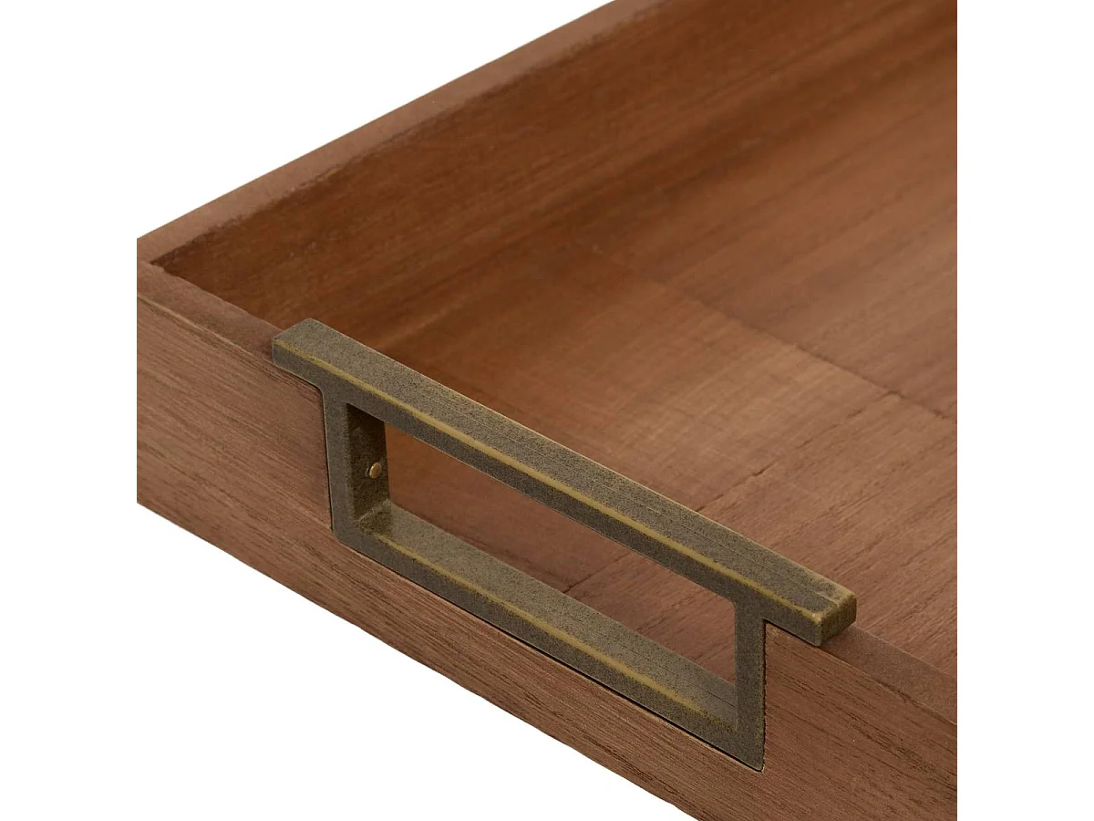 Lot de 2 Plateaux Déco "Saël" 48cm Noir & Naturel