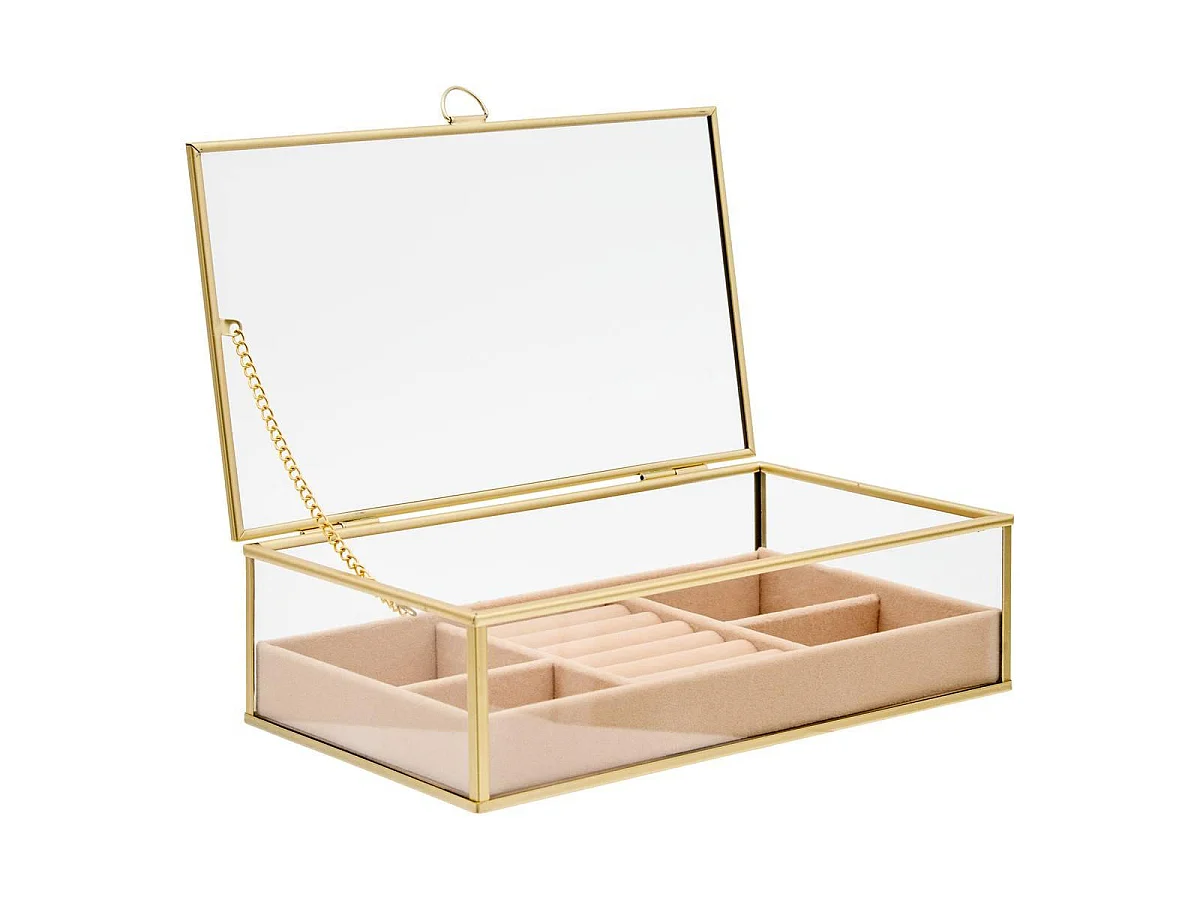 Boîte à Bijoux en Verre "Jude" 24cm Beige