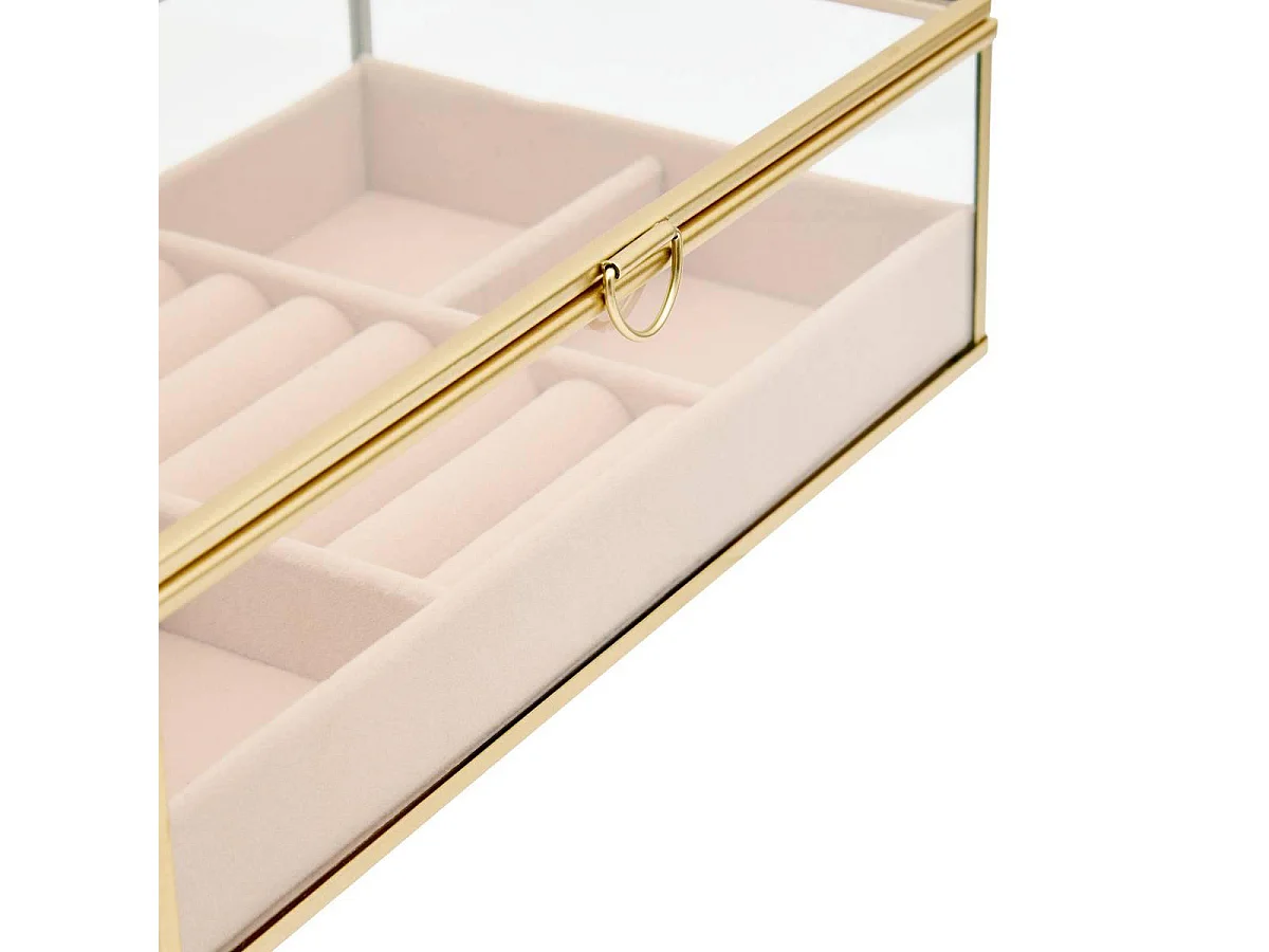 Boîte à Bijoux en Verre "Jude" 24cm Beige
