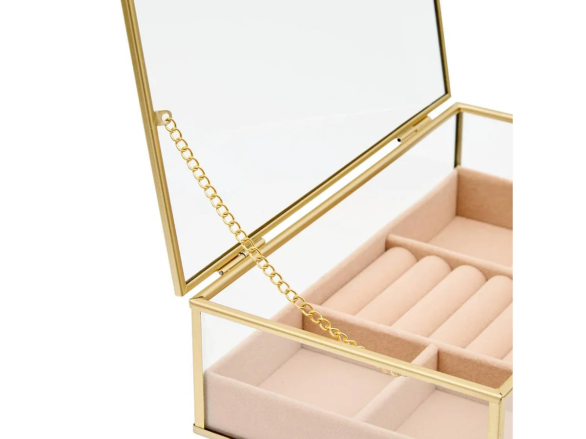 Boîte à Bijoux en Verre "Jude" 24cm Beige