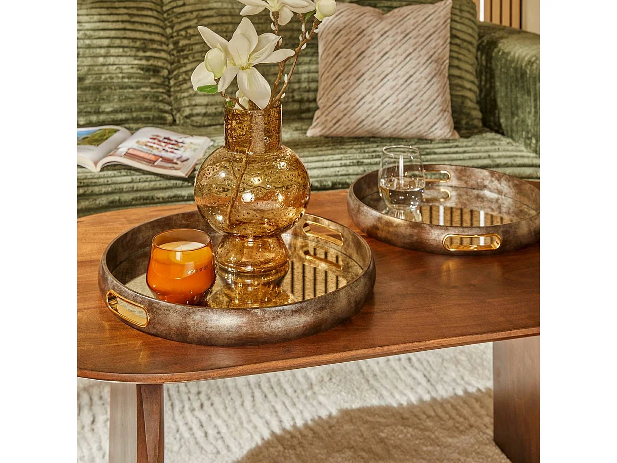 Lot de 2 Plateaux Déco "Zora" 41cm Argent