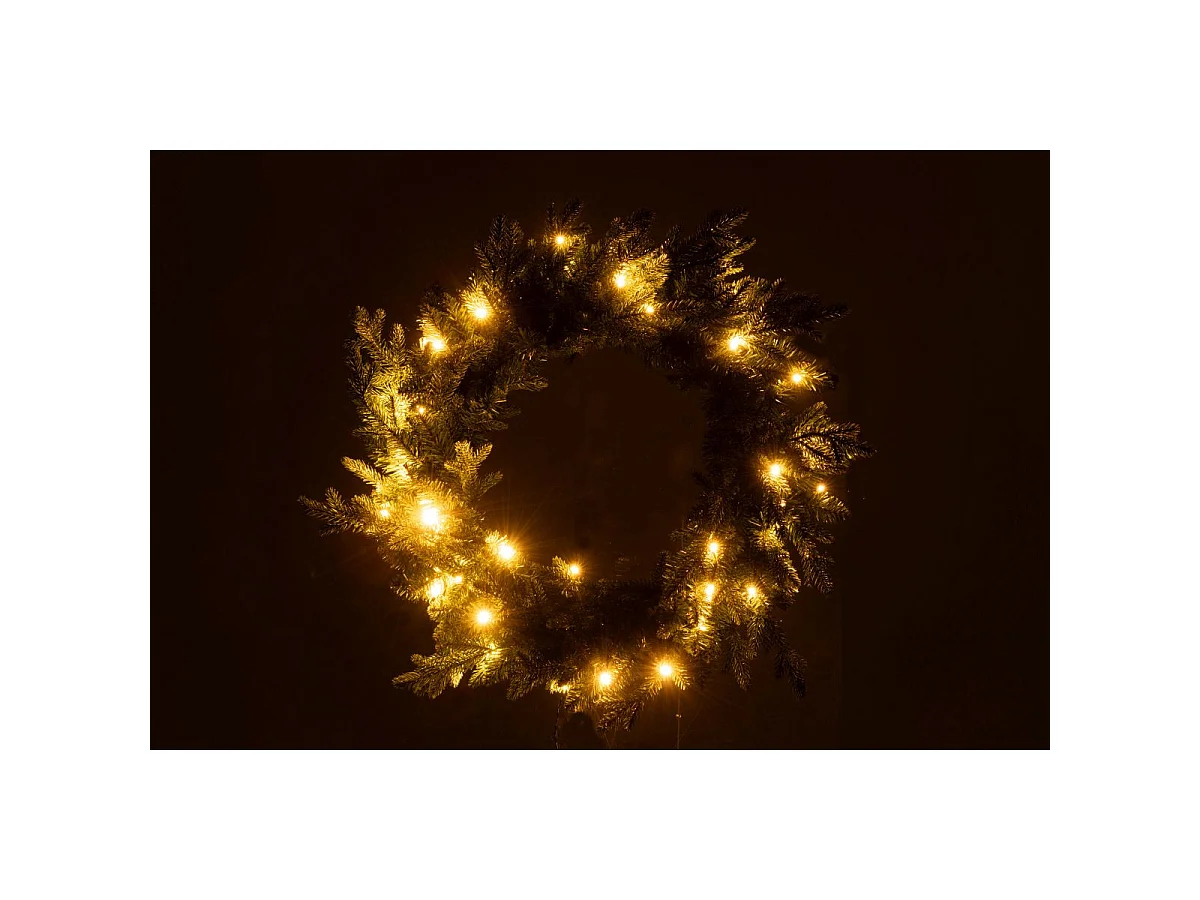 Couronne de Noël 40 LED "Christmas Show" 60cm Vert
