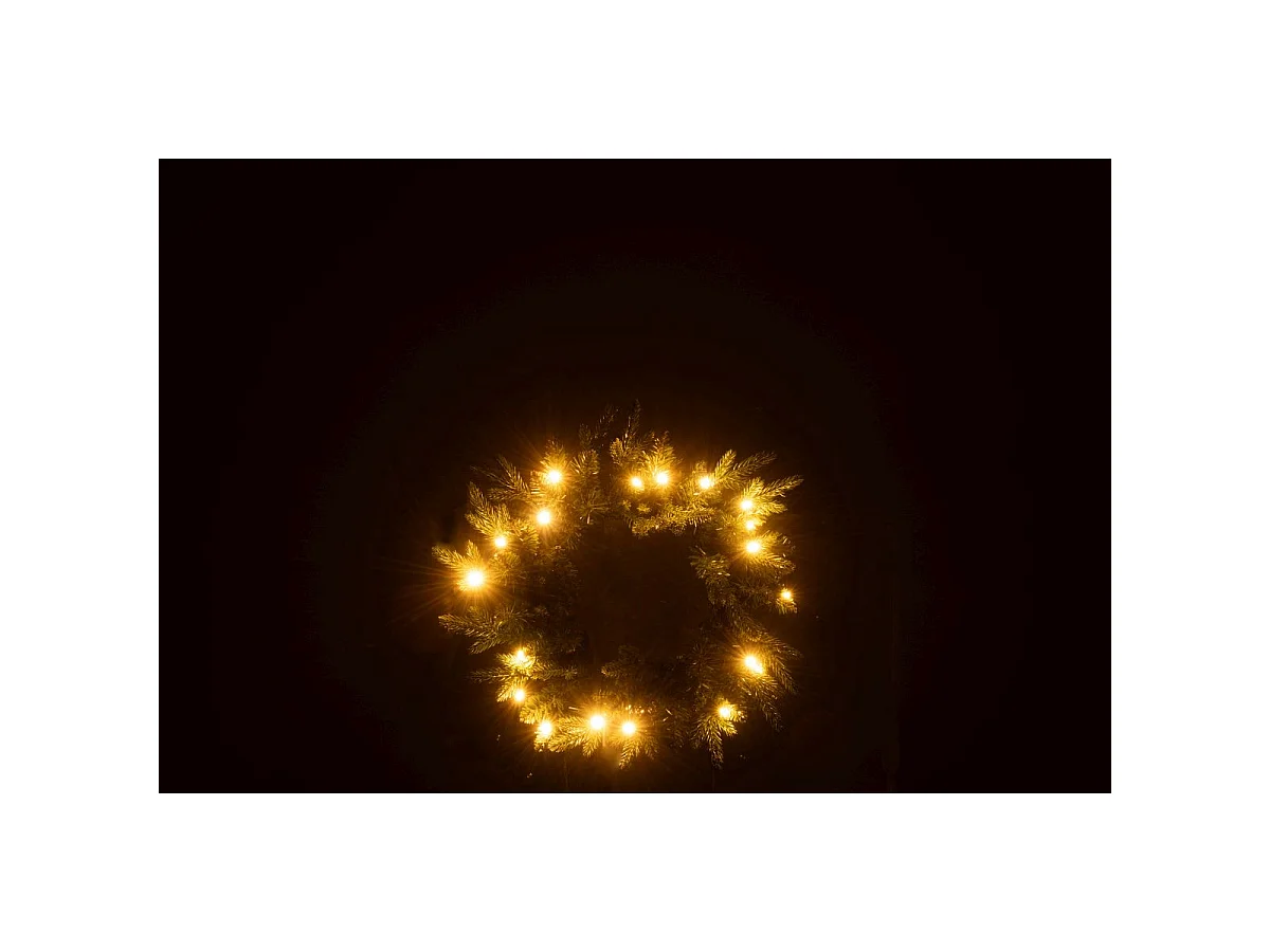 Couronne de Noël 20 LED "Christmas Show" 40cm Vert