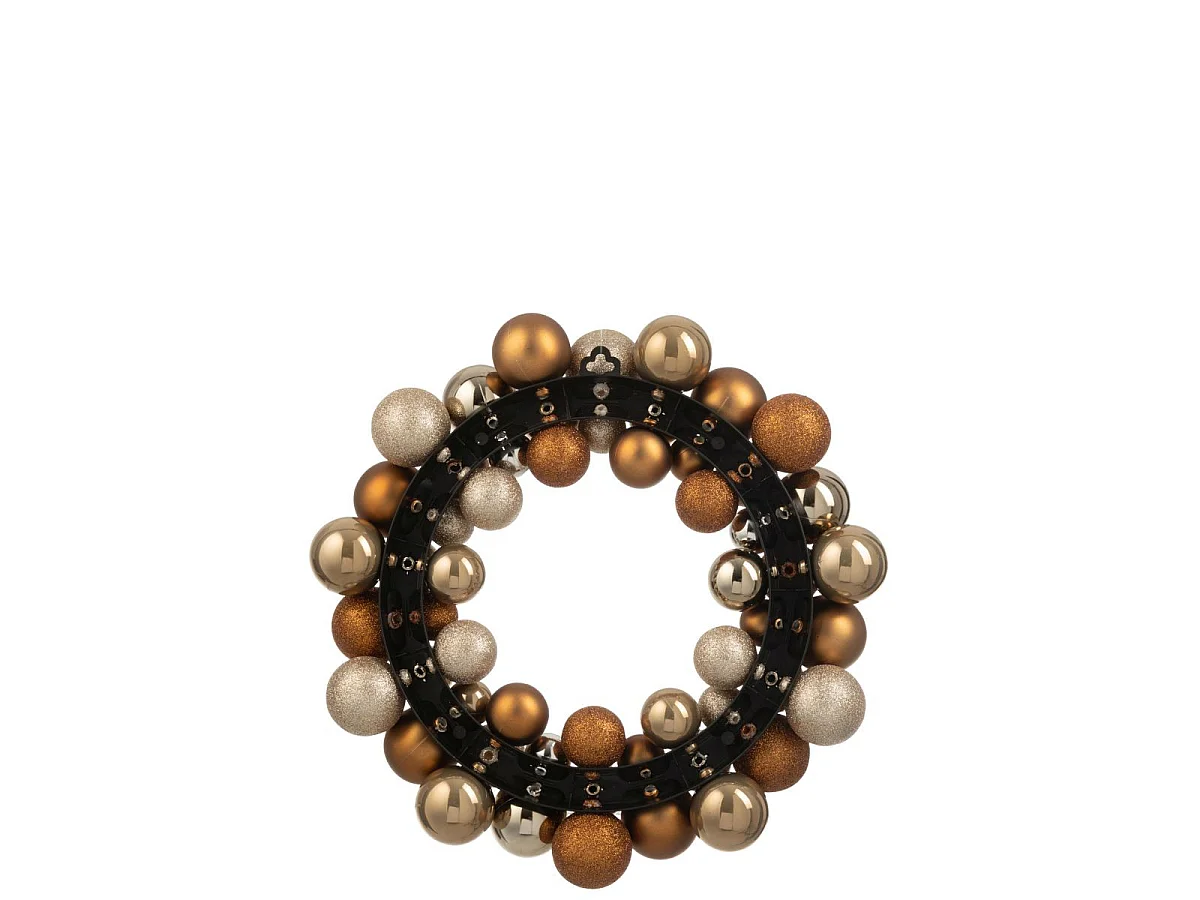 Couronne Boules de Noël "Night" 35cm Marron