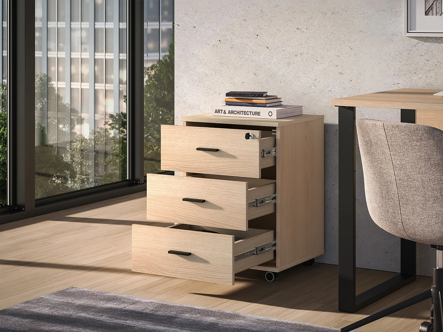 Ladeblok, eiken, 46 cm – Odelis
