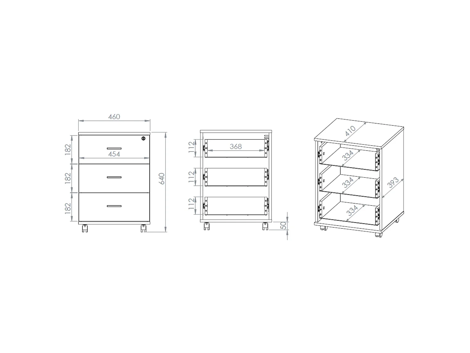 Ladeblok, eiken, 46 cm – Odelis