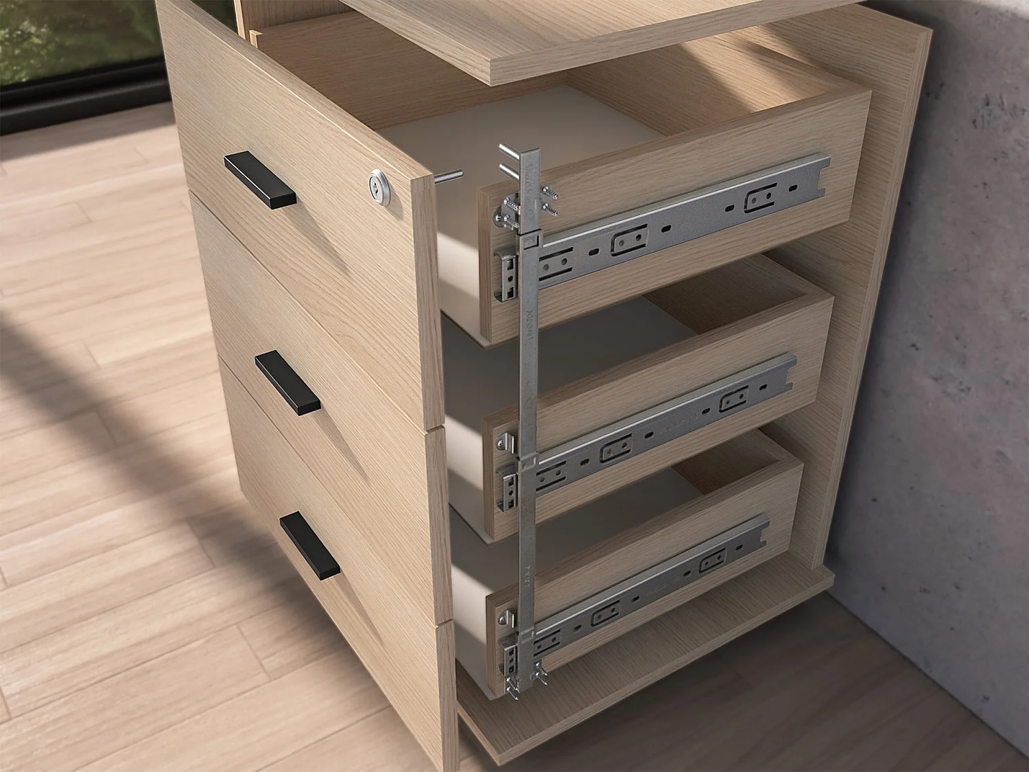 Ladeblok, eiken, 46 cm – Odelis