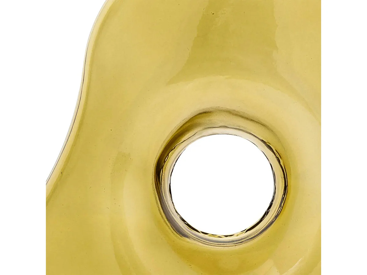 Vase Donut en Verre "Solag" 24cm Vert Kaki