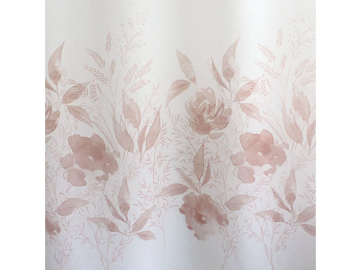 Rideau Voilage à Œillets "Harmony" 140x240cm Beige & Rose