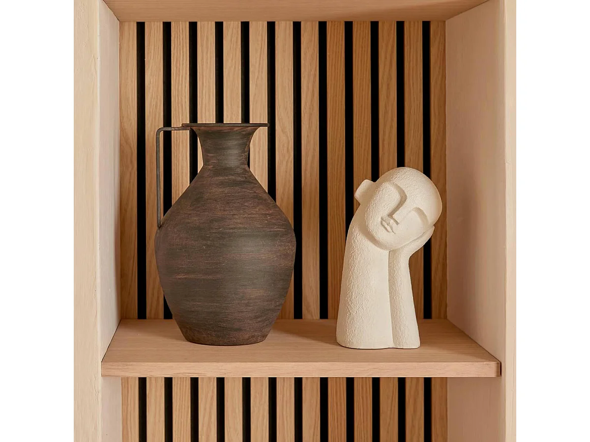 Vase Cruche en Métal "Wonj" 30cm Marron