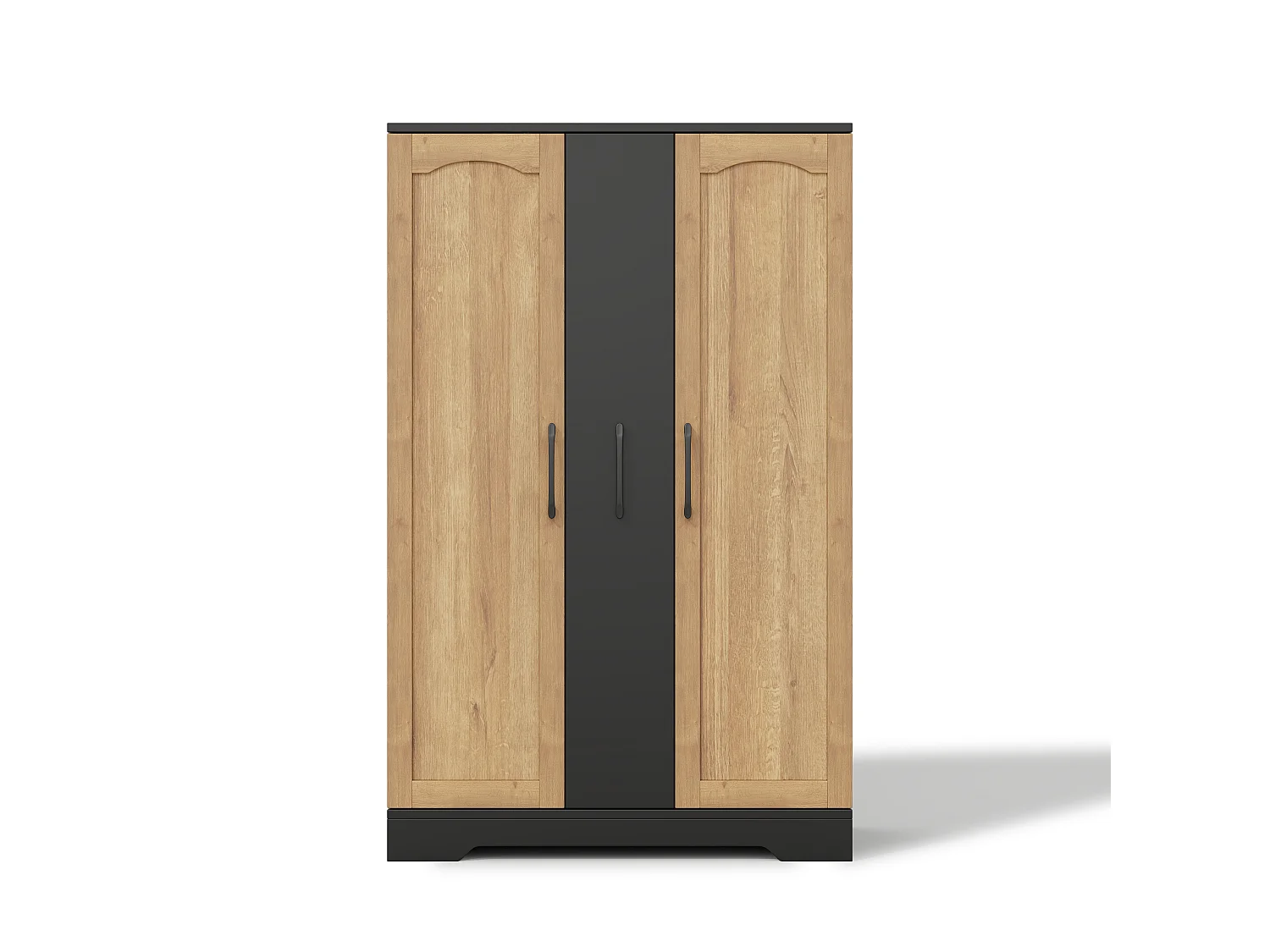 Kitchen sideboard with spice rack, 2 doors and 4-tier sliding storage - MDF - 78 x 35 x 120 cm - Black and natural wood