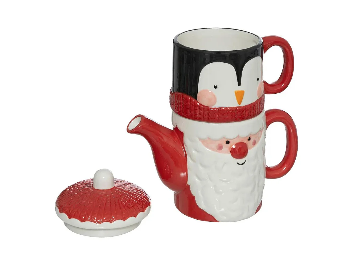 Théière avec Tasse "Père Noël" 21cm Multicolore