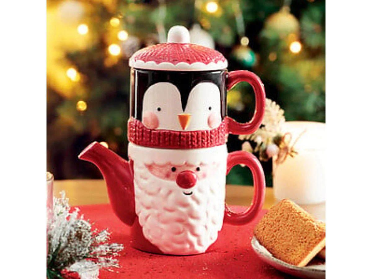 Théière avec Tasse "Père Noël" 21cm Multicolore
