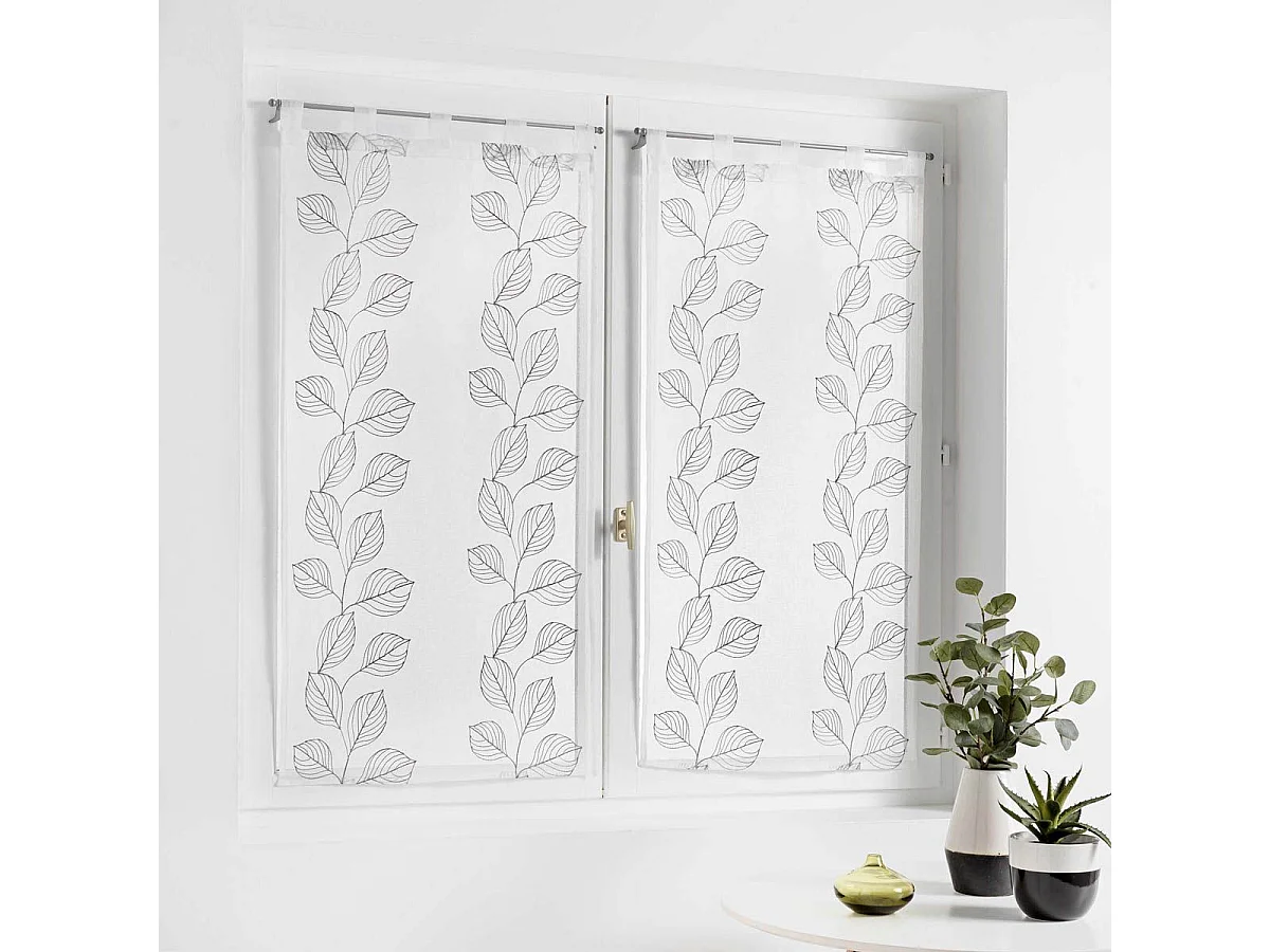 Paire de Voilages "Edenia" 60x90cm Gris