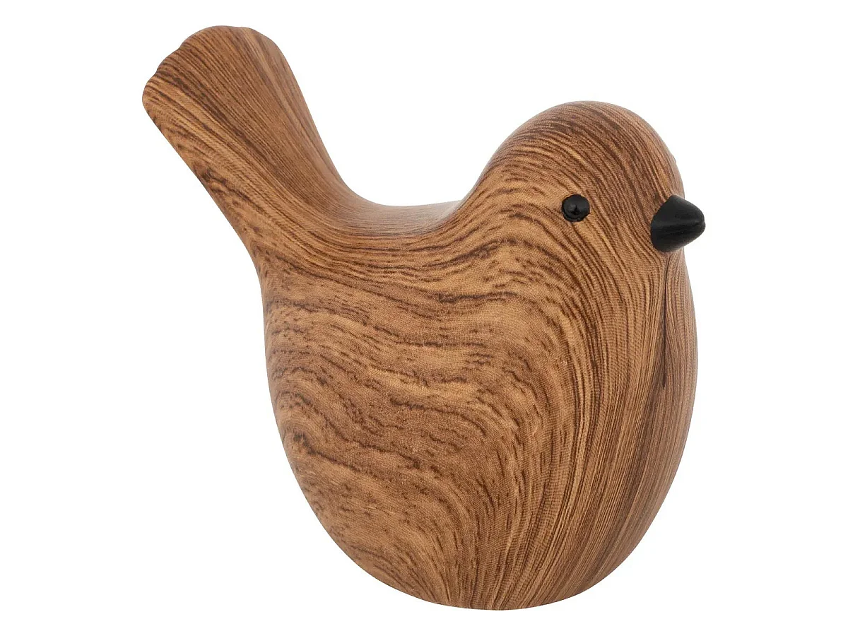 Lot de 2 Oiseaux en Dolomite "Family Corner" 14cm Marron