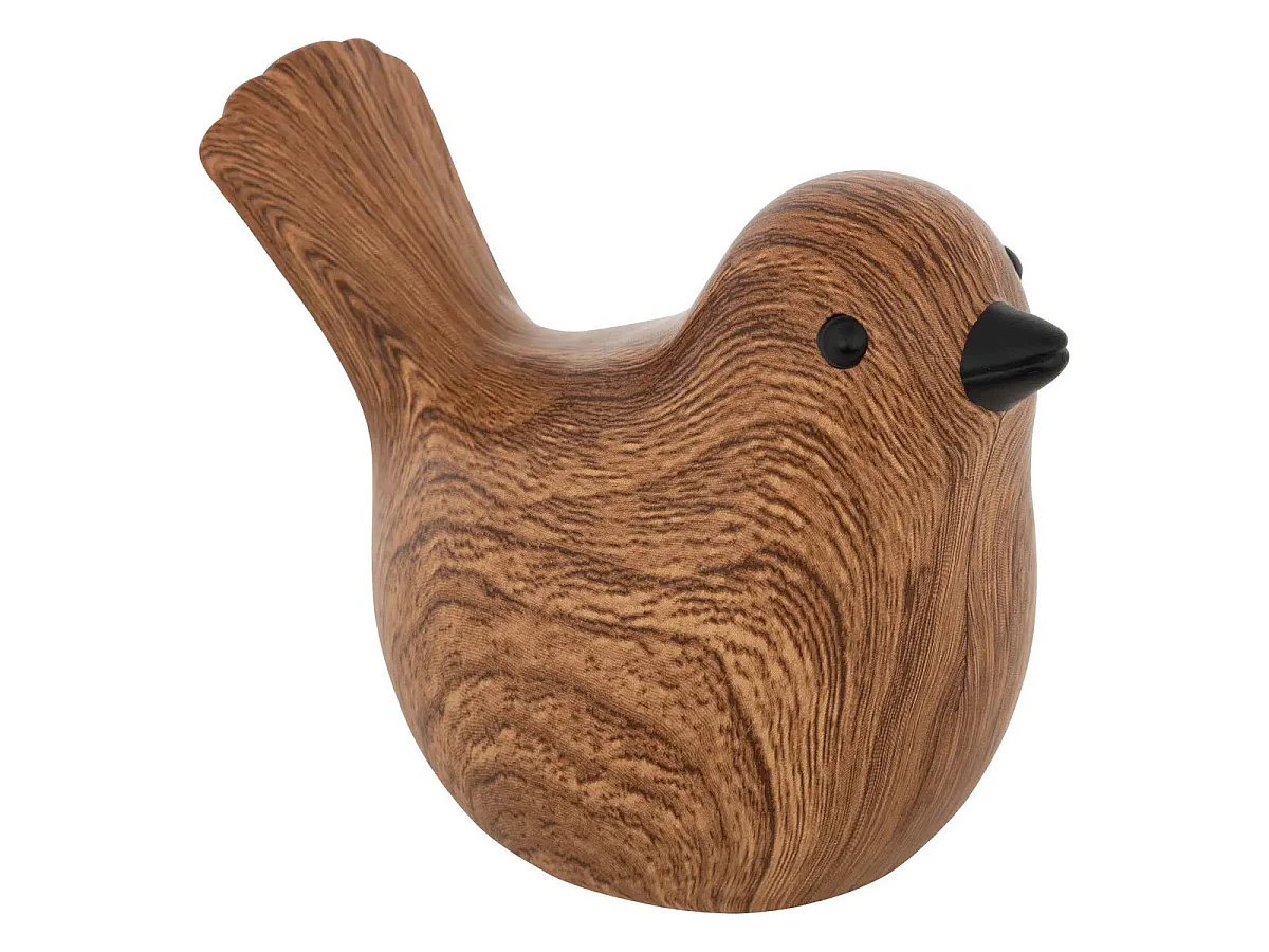 Lot de 2 Oiseaux en Dolomite "Family Corner" 14cm Marron