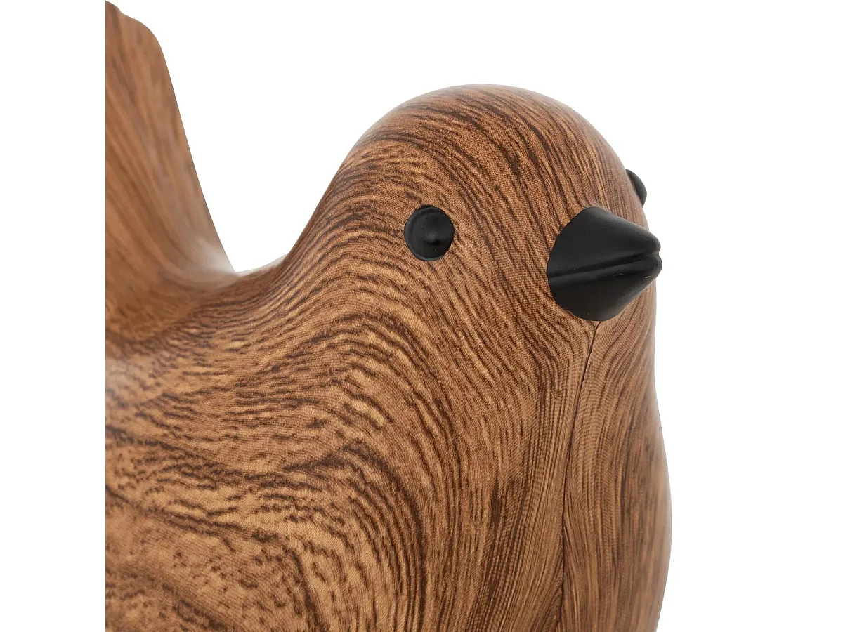 Lot de 2 Oiseaux en Dolomite "Family Corner" 14cm Marron