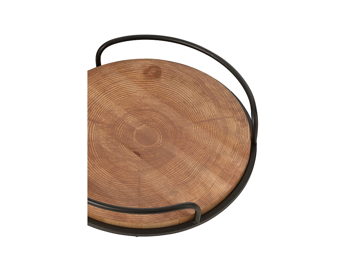 Lot de 2 Plateaux Ronds "Mia" 50cm Naturel