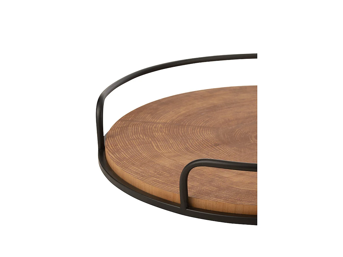 Lot de 2 Plateaux Ronds "Mia" 50cm Naturel