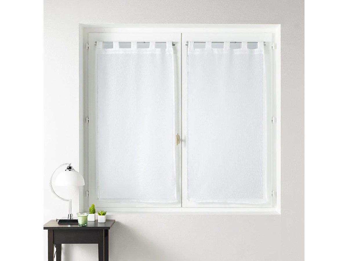 Paire de Voilages à Passants "Luminea" 60x120cm Blanc