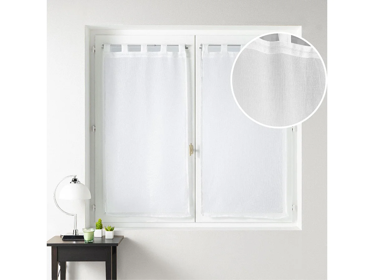 Paire de Voilages à Passants "Luminea" 60x120cm Blanc