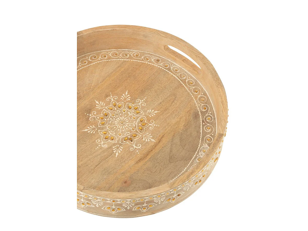 Lot de 2 Plateaux en Bois "Perle du Sahara" 40cm Naturel