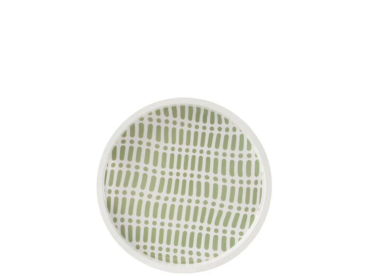 Plateau de Service en Bois "Tod" 40cm Vert & Blanc