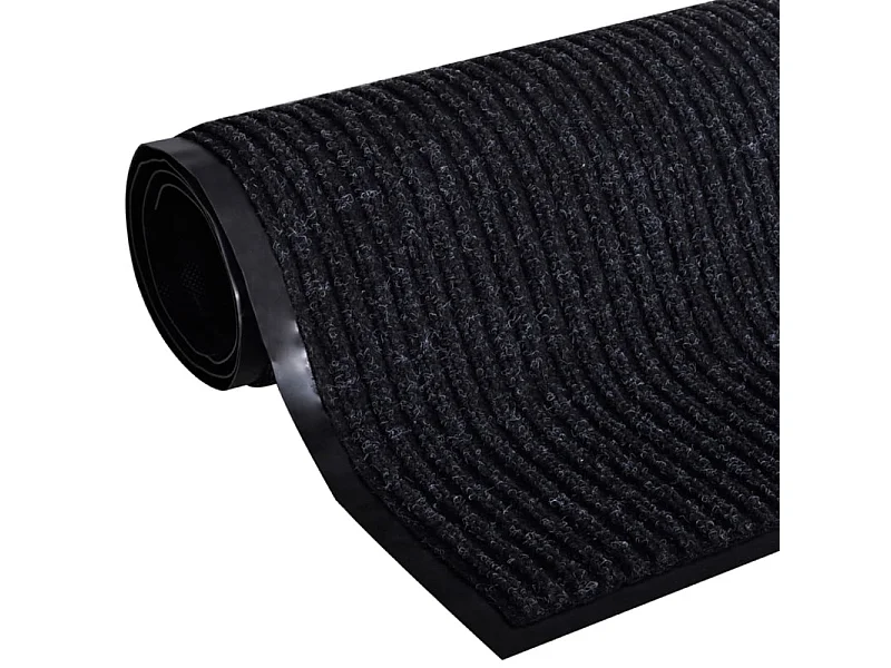 Tappeto per porta antiscivolo in PVC nero 117x220 cm - Resistente e Facile da Pulire